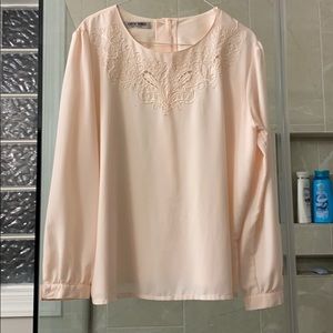 Vintage pink long sleeve blouse